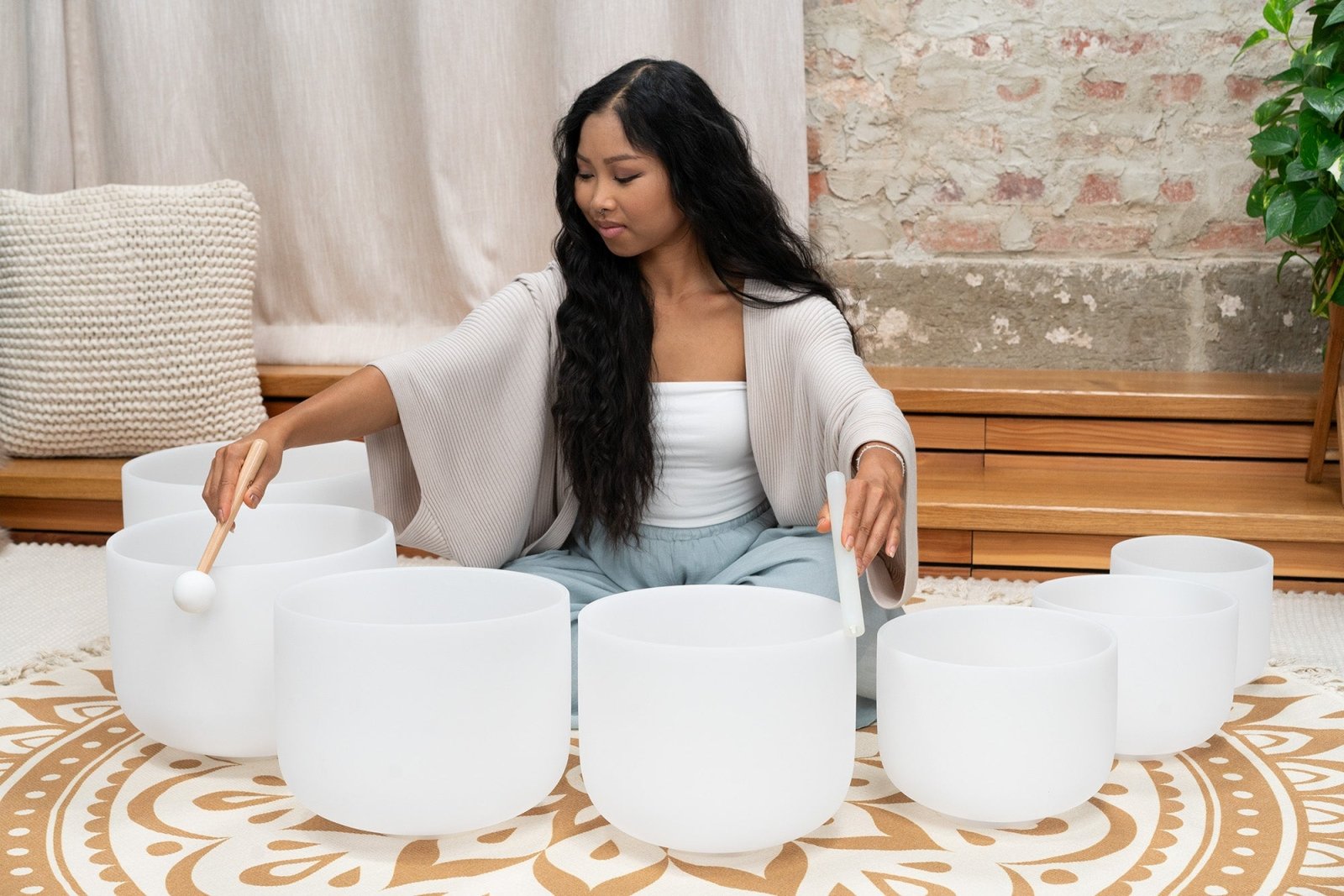 Meinl 7 Crystal Singing Bowl Set (8"–14")