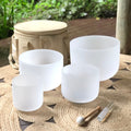Rainbow Sounds Set of 4 Crystal Singing Bowls (C/E/G/B) with Case